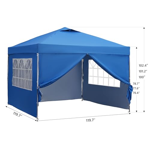 10x10ft Pop-up Canopy Tent with 4 Removable SideWalls O392