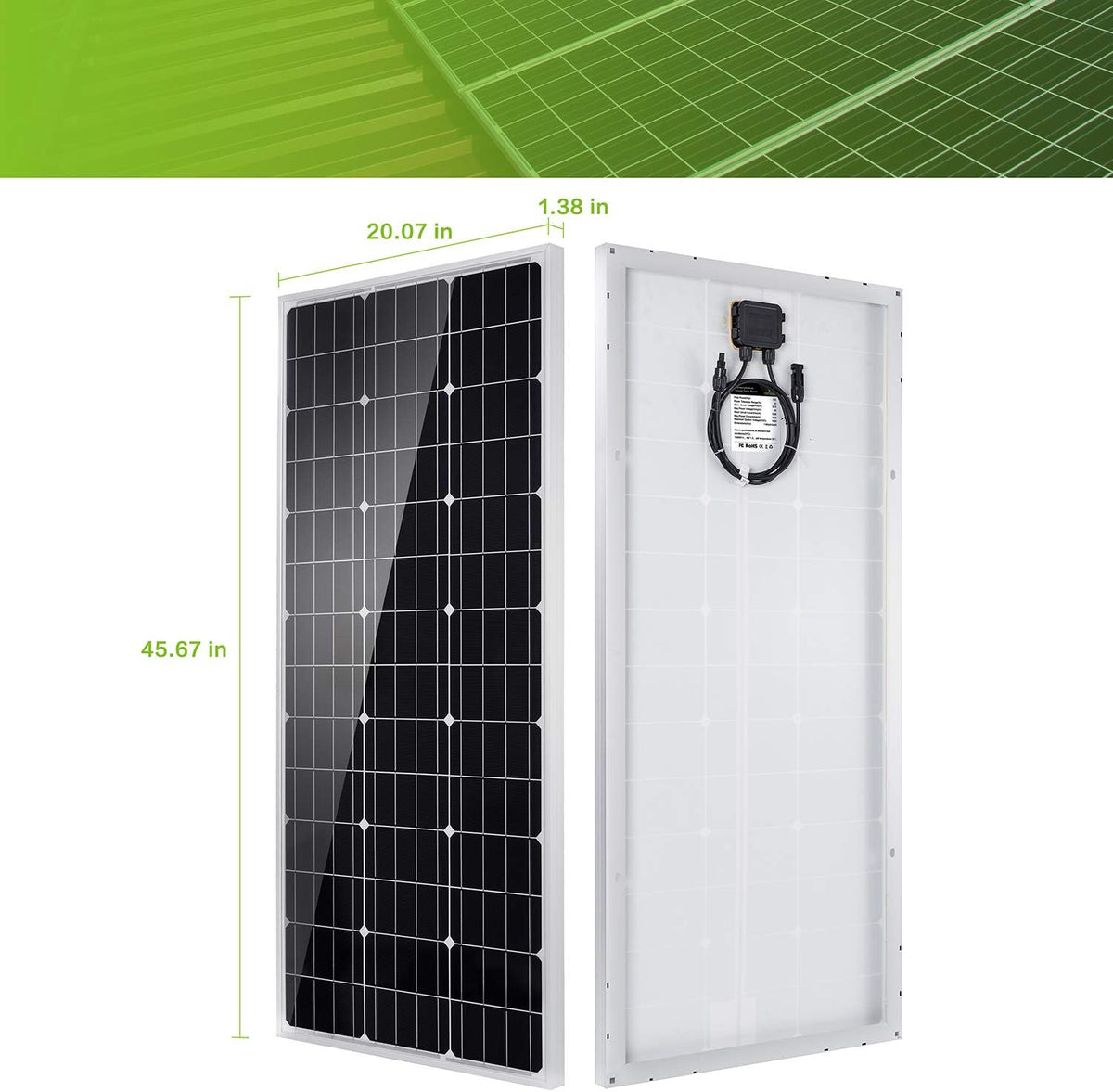 100 Watt 12 Volt Monocrystalline Solar Panel Kit X223