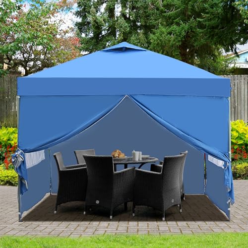 10x10ft Pop-up Canopy Tent with 4 Removable SideWalls O392