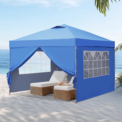 10x10ft Pop-up Canopy Tent with 4 Removable SideWalls O392