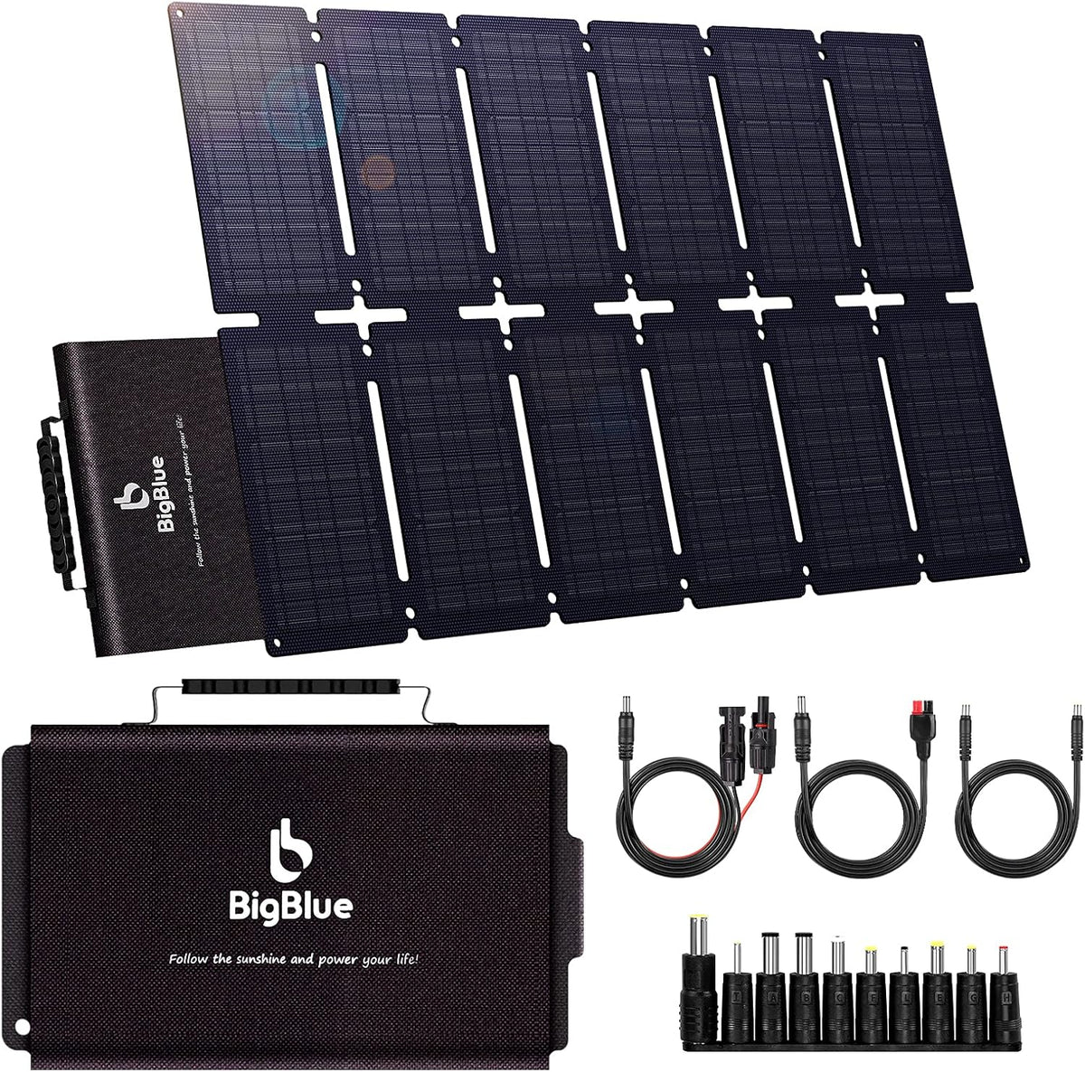 100W ETFE Portable Solar Panels with Kickstands, IP65 Waterproof D473