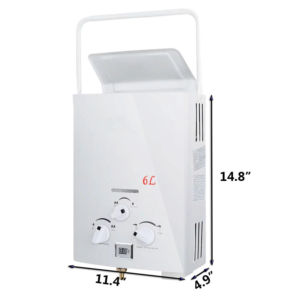 1.6 GPM 6L Portable Tankless LPG Water Heater Z779107