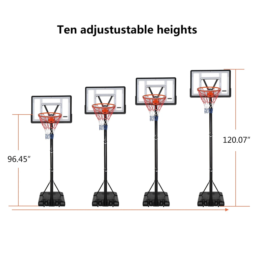 10 ft Adjustable Portable Basketball Hoop P6034