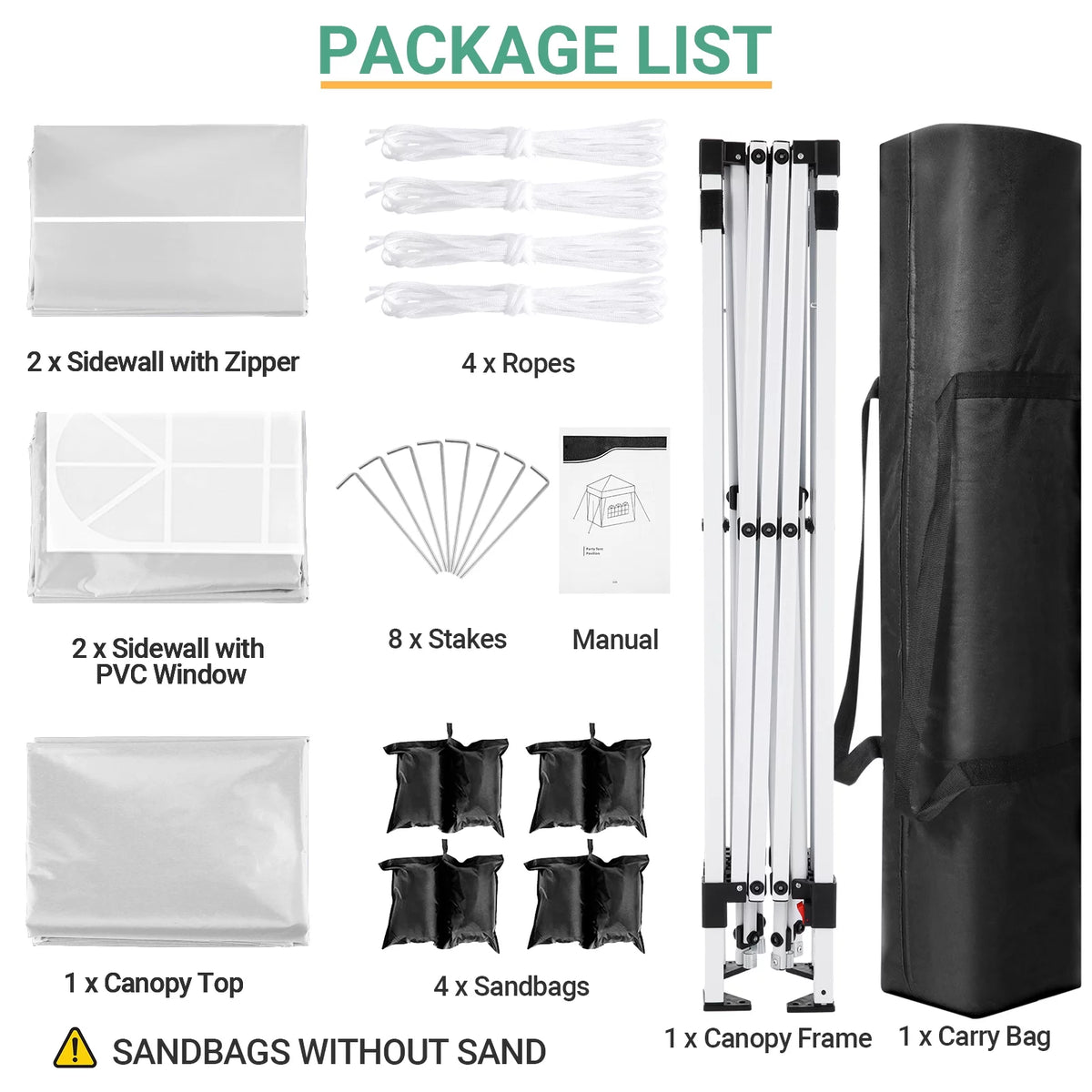10' x 10' Pop-up Canopy Tent with 4 Removable Sidewalls and Carrying Bag, Black Y483240