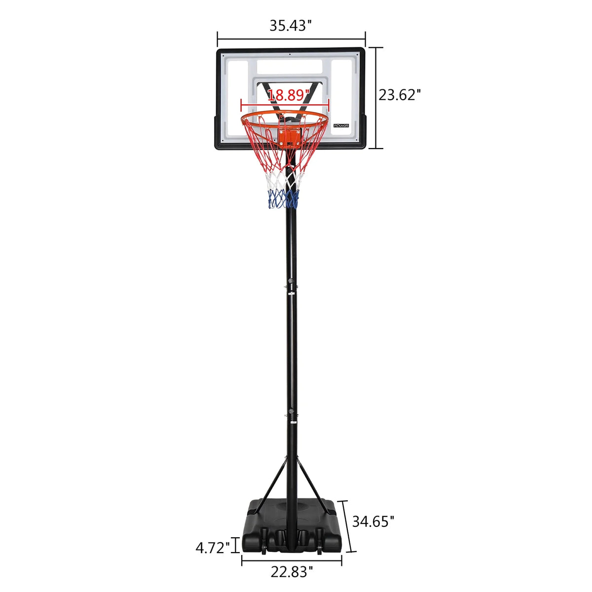 10 ft Adjustable Portable Basketball Hoop P6034