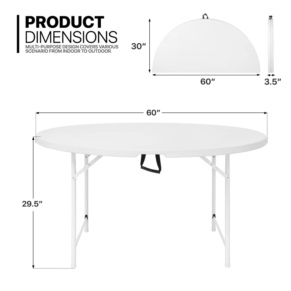 11 Pieces White Plastic Folding Table and Chair Set L911
