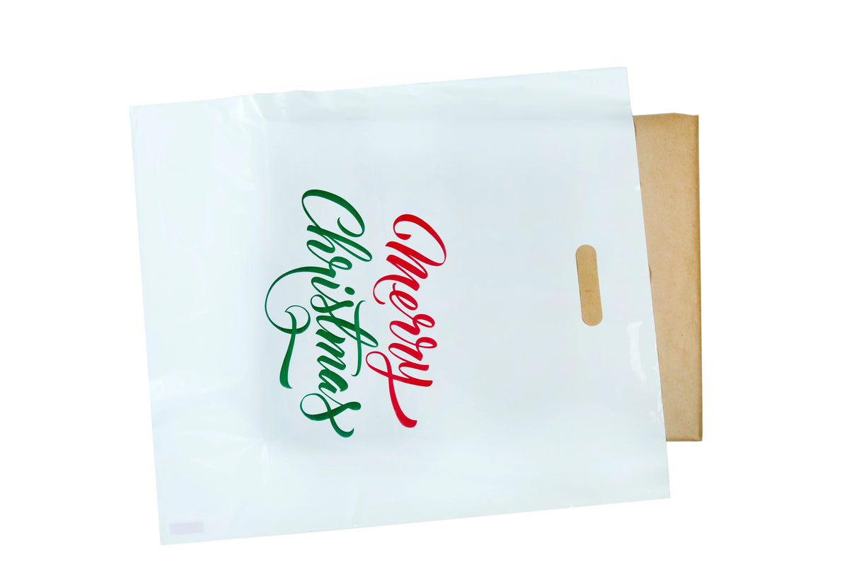 White 16x18 Gift Bags with Die Cut Handle 100 Pcs R63753