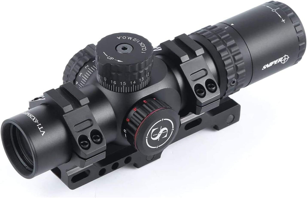 1-6X28 FFP First Focal Plane Scope 35mm Tube ED Optics Red/Green Illuminated Reticle O6456