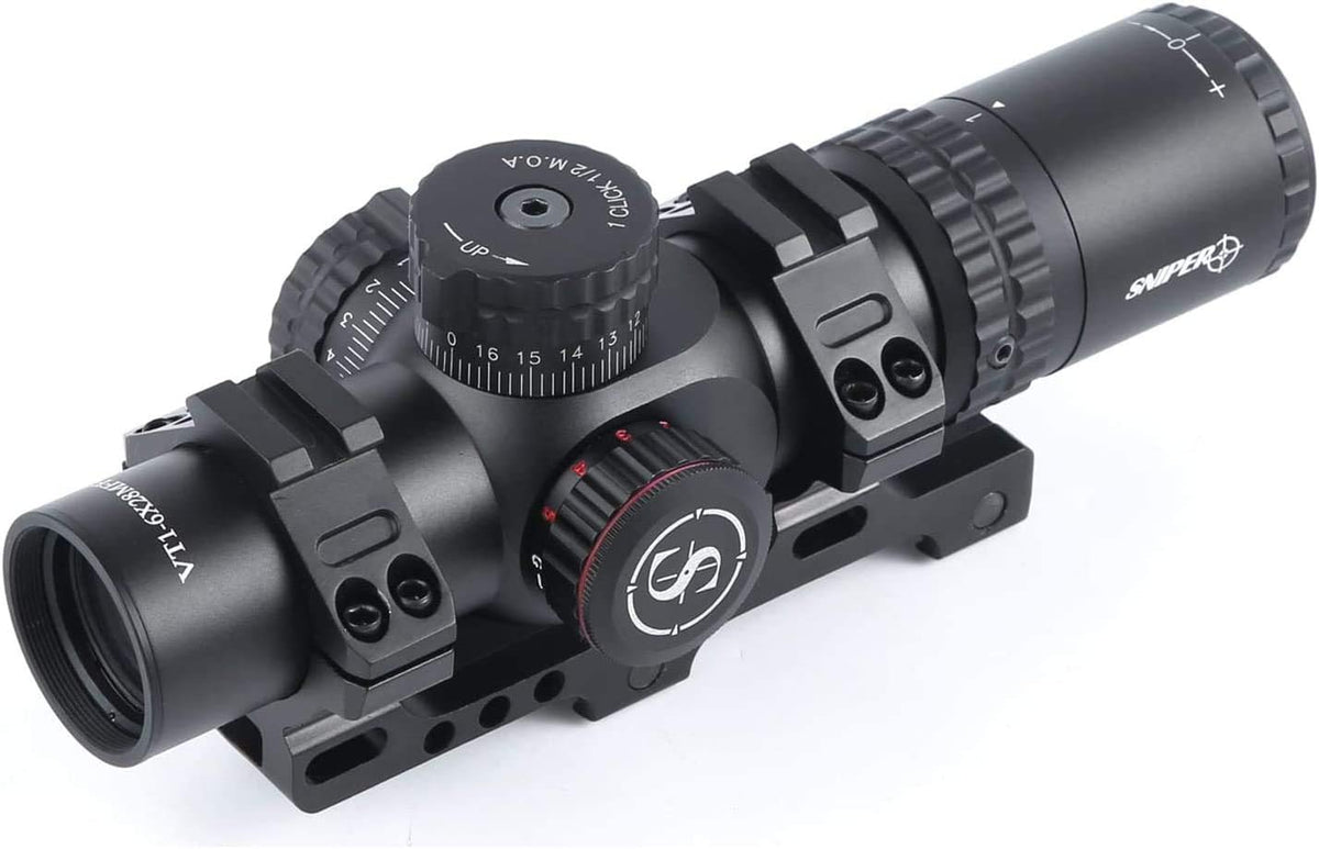1-6X28 FFP First Focal Plane Scope 35mm Tube ED Optics Red/Green Illuminated Reticle O6456