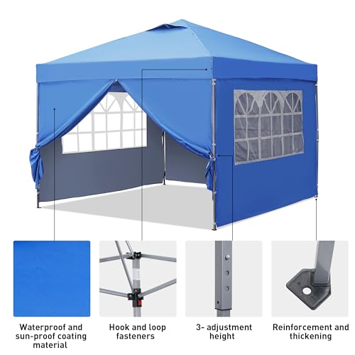 10x10ft Pop-up Canopy Tent with 4 Removable SideWalls O392