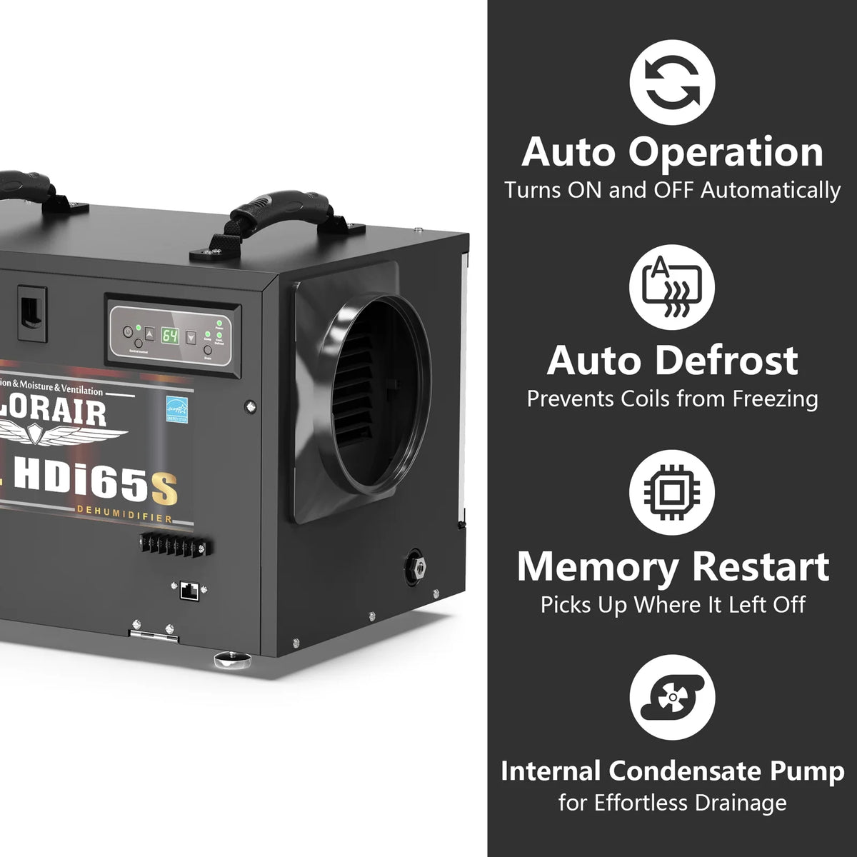 120 Pints Crawl Space Dehumidifier with Drain Pump W72622