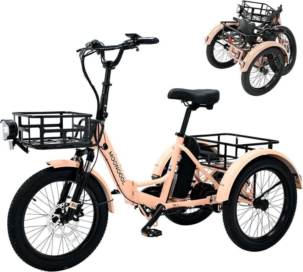 24 26 3 Wheel 350W 36V 7 Speeds Electric Tricycle with Large Basket G300